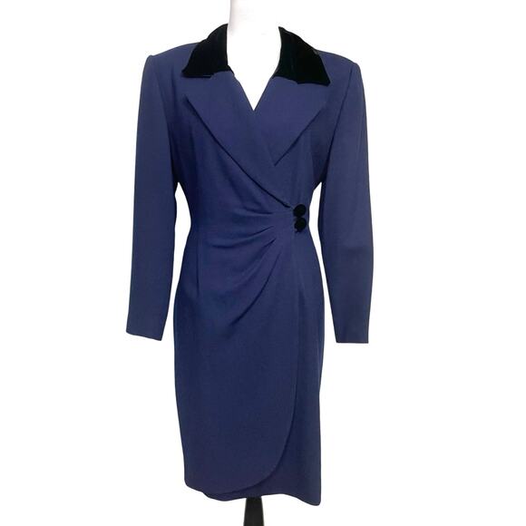EUC - Jones New York Wool Faux Wrap Dress - Picture 2 of 6